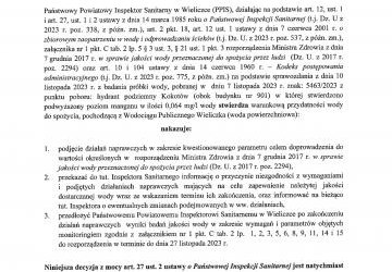 Decyzja Powiatowej Stacji Sanitarno-Epidemiologicznej w Wieliczce cz.1